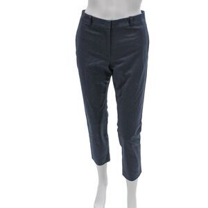 Joseph Womens Cropped Pants Blue Zip Solid 61% Cotton Size 40